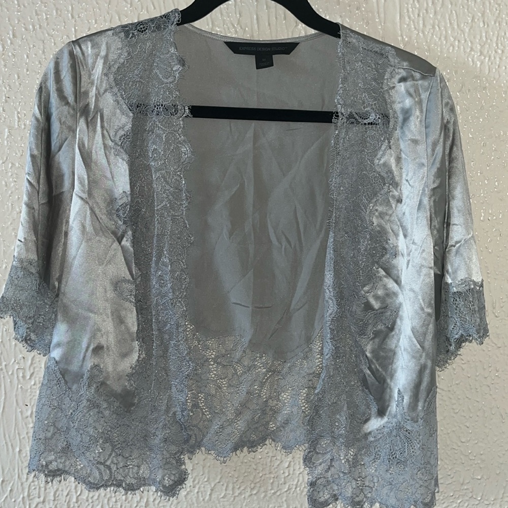 Satin express shrug
